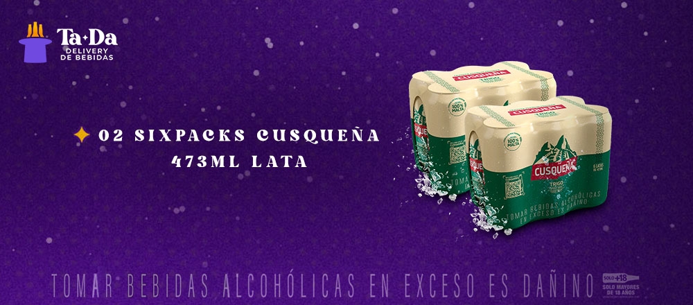 TADA DELIVERY | 02 SIX PACK CUSQUEÑA 473ml - TADA DELIVERY TADA DELIVERY | 02 SIX PACK CUSQUEÑA 473ml - TADA DELIVERY - Club De Suscriptores El Comercio Perú.
