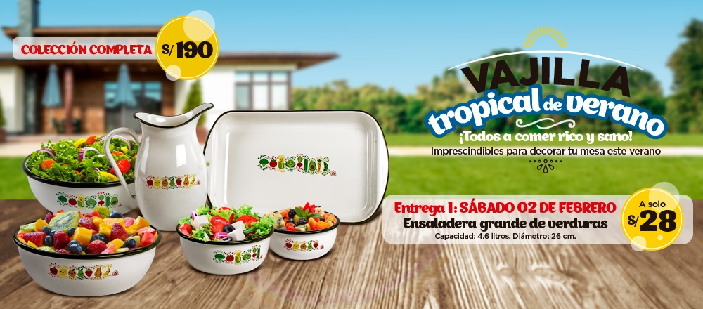 Vajilla Tropical de Verano - CLUB DE SUSCRIPTORES Vajilla Tropical de Verano - CLUB DE SUSCRIPTORES - Club De Suscriptores El Comercio Perú.