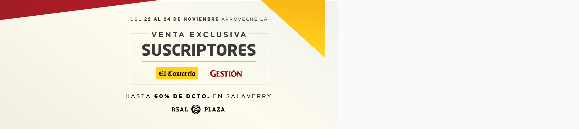 VENTA EXCLUSIVA SUSCRIPTORES - Club El Comercio Perú.